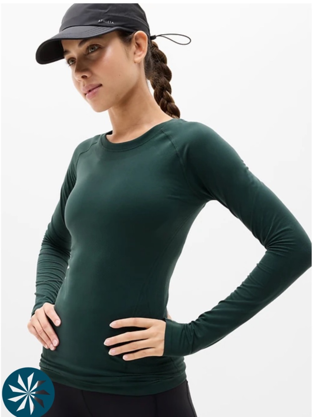NWT Athleta Momentum Seamless Top in Pine